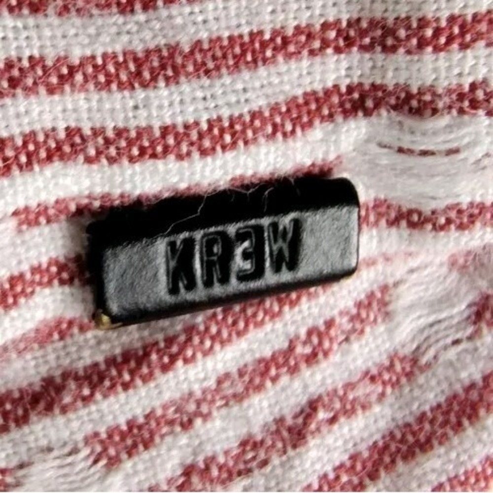 ✅👔🚨🎁🎄Rare KR3W Mens L Buttoned Up Collar Long Sleeve Shirt Red/White 📸SEE📏 - Picture 10 of 16